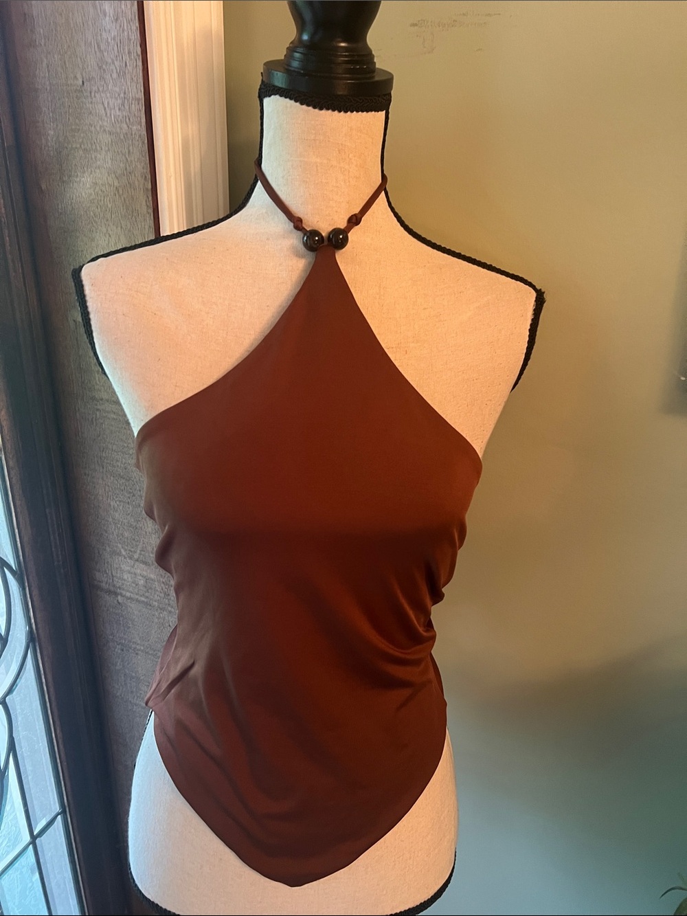 Envie XS Brown Halter Top - Rich Chocolate Tone